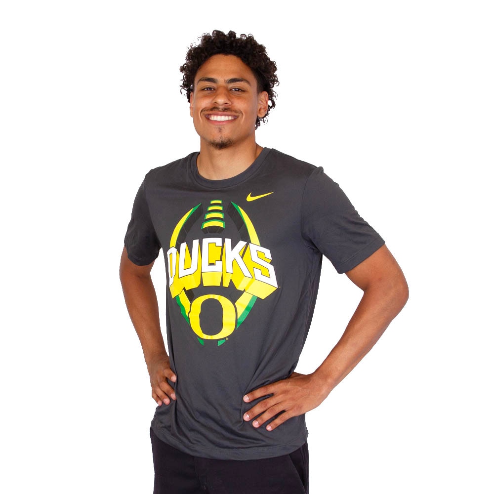 Classic Oregon O, Nike, Grey, Crew Neck, Performance/Dri-FIT, Men, Football, Legend, Arched Ducks, T-Shirt, 886730